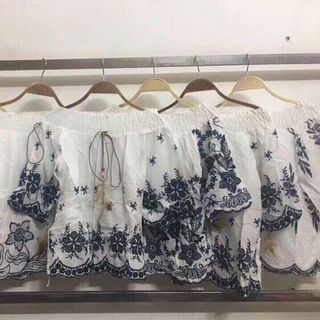 áo rớt vai thiêu bông