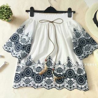 áo rớt vai thiêu bông