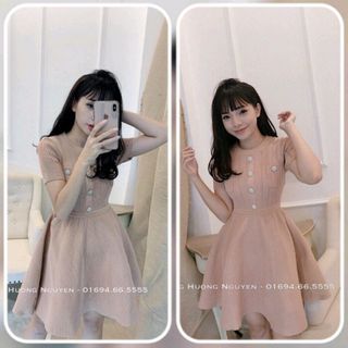 Đầm len gân