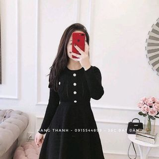 Đầm len gân