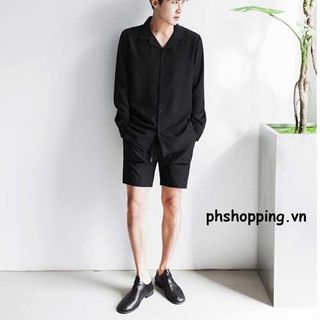 SƠ MI CỔ VEST-TD06 ĐEN