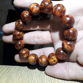Vòng gỗ HUYẾT NGỌC 14li 15 hạt