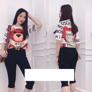 Áo thun gấu tay ngắn dễ thương
