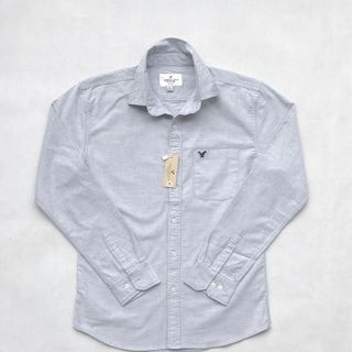 Nhiều màu Sơ mi tay dài vải oxford thêu logo