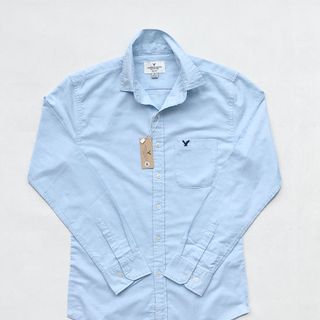 Nhiều màu Sơ mi tay dài vải oxford thêu logo