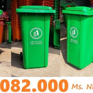 Đại lý cung cấp thùng rác nhựa giá rẻ- thùng rác 120L 240L nắp kín 2 bánh xe giá sỉ