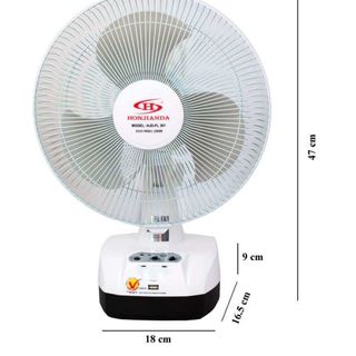 Quạt Sạc 1 bình và 2 bình Kiêm Đèn sạc Honjianda HJD - FL 301 LED trắng