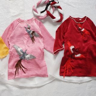 Áo dài chim phượng Nunakids
