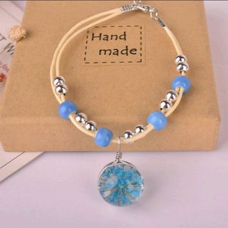 Vòng tay phong thủy ép hoa khô giá sỉ 20k bao gồm dây và mặt