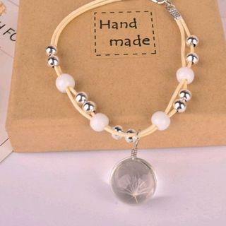 Vòng tay phong thủy ép hoa khô giá sỉ 20k bao gồm dây và mặt - 51