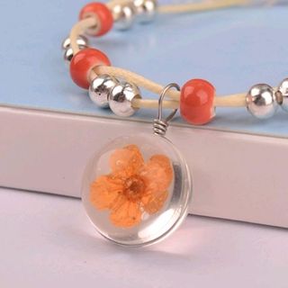 Vòng tay phong thủy ép hoa khô giá sỉ 20k bao gồm dây và mặt - 51