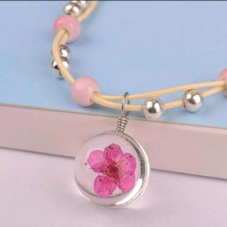 Vòng tay phong thủy ép hoa khô giá sỉ 20k bao gồm dây và mặt - 61