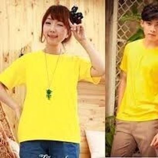 Áo Thun Trơn Cổ Tròn Nam Nữ Màu Vàng - ATN08