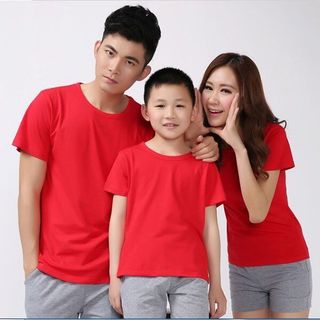 Áo Thun Trơn Màu Đỏ Tay Ngắn Nam Nữ - ATNN07
