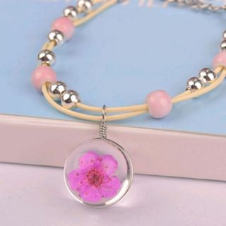 Vòng tay phong thủy ép hoa khô giá sỉ 20k bao gồm dây và mặt - 98