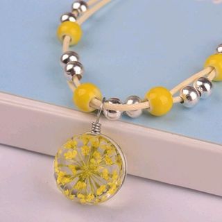 Vòng tay phong thủy ép hoa khô giá sỉ 20k bao gồm dây và mặt - 85