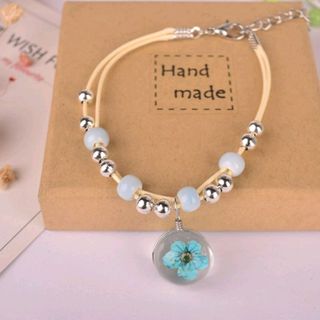 Vòng tay phong thủy ép hoa khô giá sỉ 20k bao gồm dây và mặt - 23