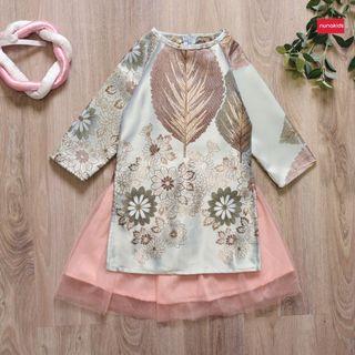 Áo dài gấm ngọc ĐỘC QUYỀN NUNAKIDS