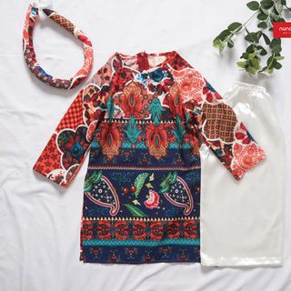 Áo dài thổ cẩm Nunakids