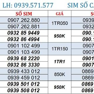 SIM SỐ ĐẸP MOBI GIÁ RẺ