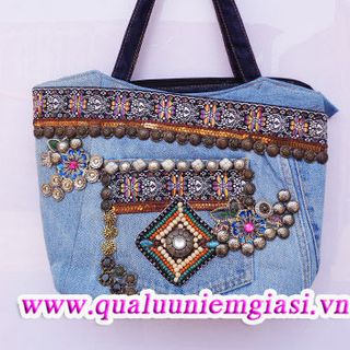 Túi xách vải bố jean và ví thêu mới nhất