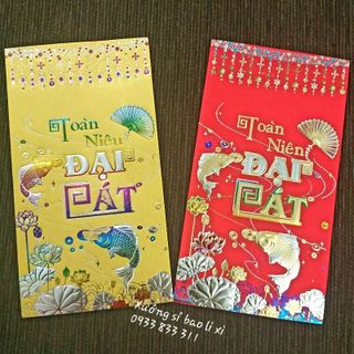 Sỉ bao lì xì tết chữ nổi anh kim 3D