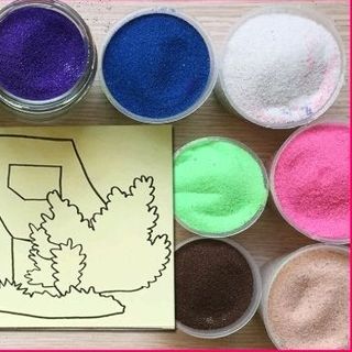 combo 100 tấm tranh cátchỉ 500k nguyên bộ tặng đầy đủ phụ kiện 12 màu cát s d t - 4