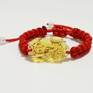 Vòng tay chỉ đỏ Tỳ hưu vàng cực đẹp và thời trang