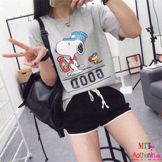 Áo Thun nữ Form rộng vải dày mềm min thoáng mát in hình chó SNOOPY - ATN12