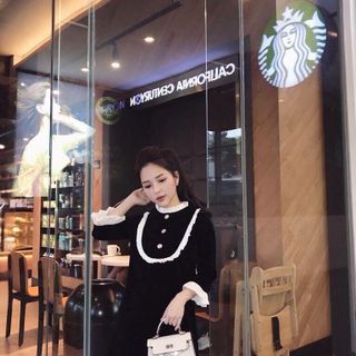 đầm nhung phối bèo