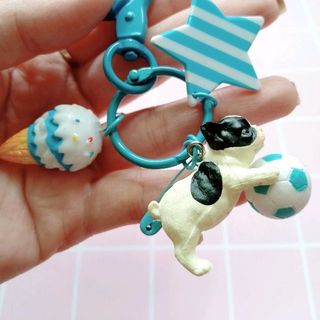 móc khoá bộ cún kèm phụ kiện