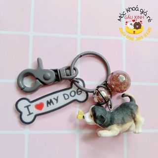móc khoá bộ cún kèm phụ kiện