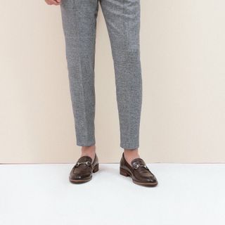 quần âu xám tiêu chất xám cotton