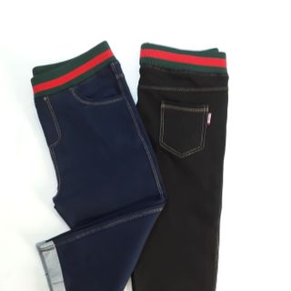 Quần legging giả jean lửng lưng màu