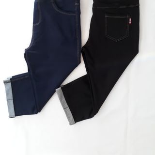 Quần legging giả jean lửng lưng màu