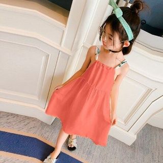 Đầm maxi phối dây hoa bé gái