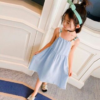 Đầm maxi phối dây hoa bé gái