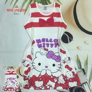 Đầm thun mèo kitty bé gái