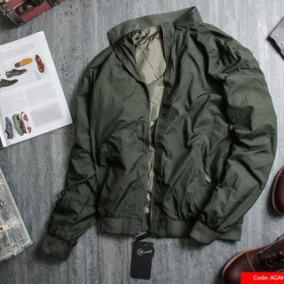 GAH3s Áo gió trơn 2 lớp tăm chìm