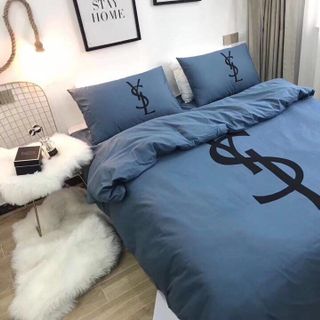 BỘ CHĂN COTTON IN LOGO SIÊU SANG CHẢNH 4 Món