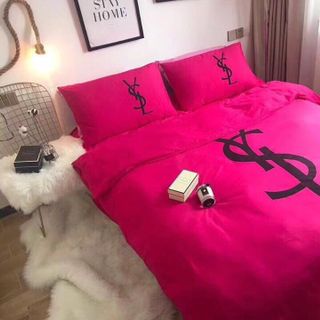 BỘ CHĂN COTTON IN LOGO SIÊU SANG CHẢNH 4 Món
