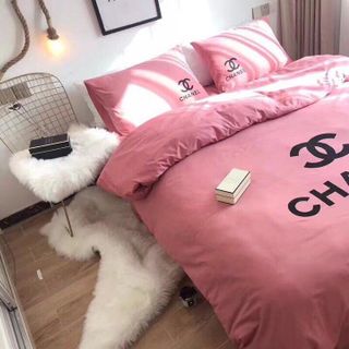 BỘ CHĂN COTTON IN LOGO SIÊU SANG CHẢNH 4 Món