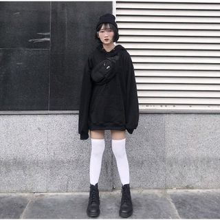 HOODIE TRƠN UNISEX BASIC ĐEN