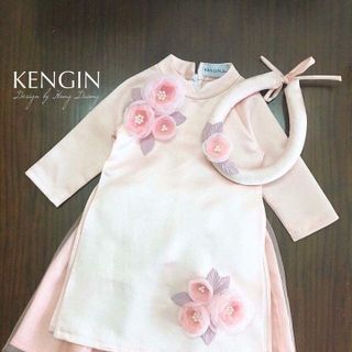 sỉ buôn áo dài cách tân bé gái cao cấp hoa 3d giá gốc tại xưởng
