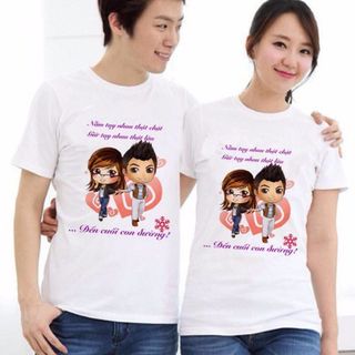 ÁO THUN IN HÌNH CẶP ĐÔI THEO YÊU CẦU ĐÁNG YẾU - ATIH12