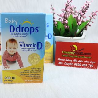 Baby Ddrops Vitamin D3 cho trẻ sơ sinh 90 giọt có bill nhập giá sỉ