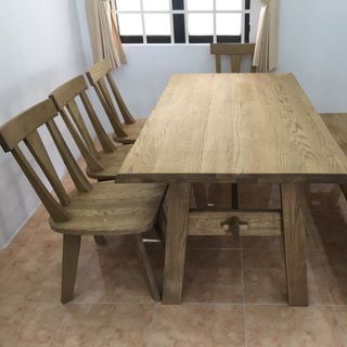 Bộ bàn ăn gỗ Sồi Oak Solid giá sỉ