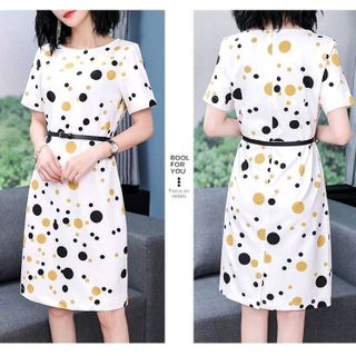 ĐẦM SUÔNG CHẤM BI KÈM BELT DUYÊN DÁNG