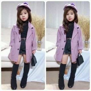 Áo dạ len cho bé gái