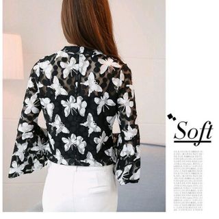 sơ mi kiểu thêu kèm áo trong